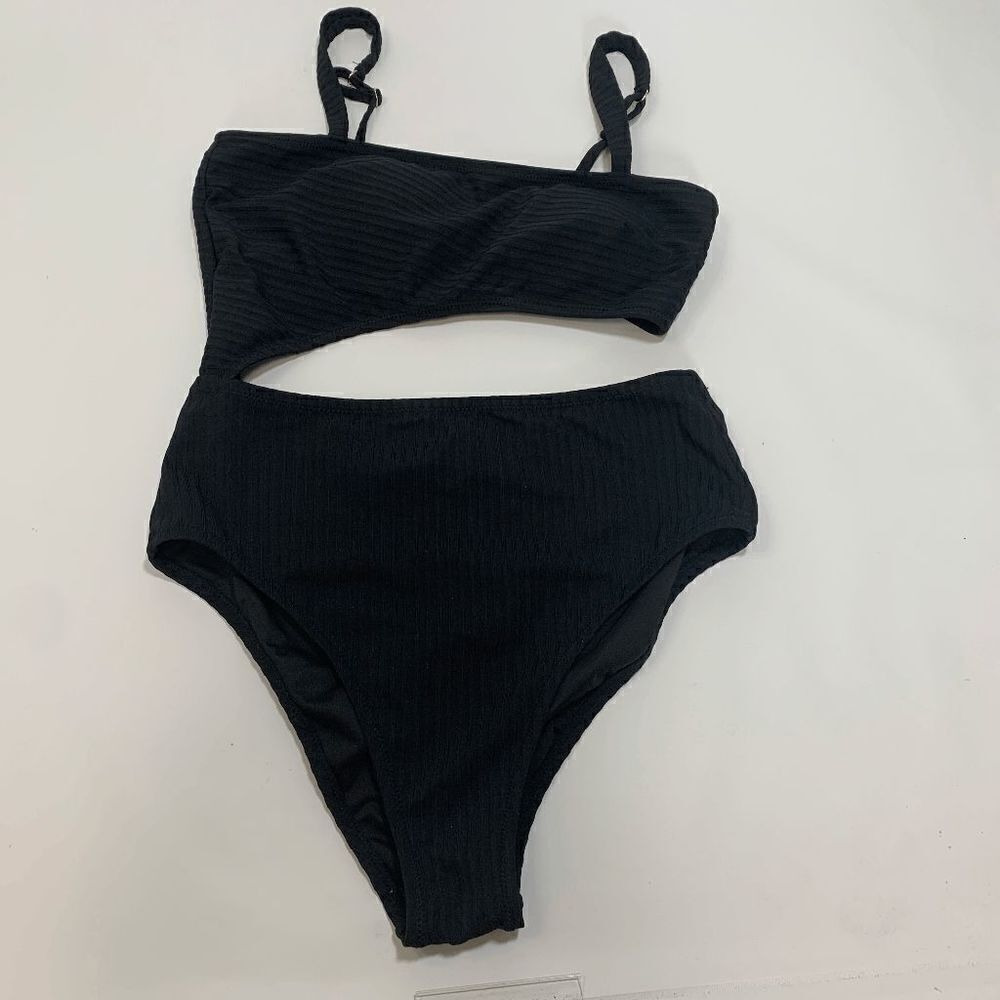 Womens Swimsuit One Piece Cut Out Bikini Black Medium